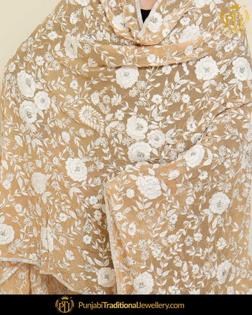 Beige & White Color Phulkari | Punjabi Traditional Jewellery Exclusive